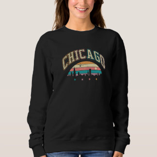 Sweatshirt Ciels de Chicago Rétro Style Vintage Pour Chicagoa