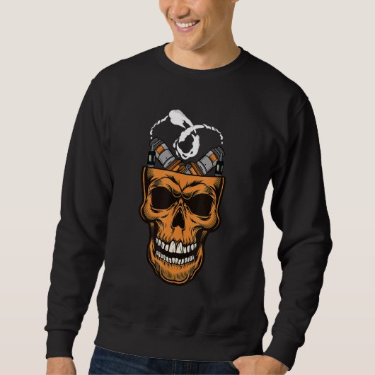 Sweatshirt Cigarette électronique crâne gothique avec MODs et (Devant)