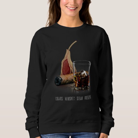 Sweatshirt Cigars Whiskey Steak Freedom Fumeurs Humidor (Devant)