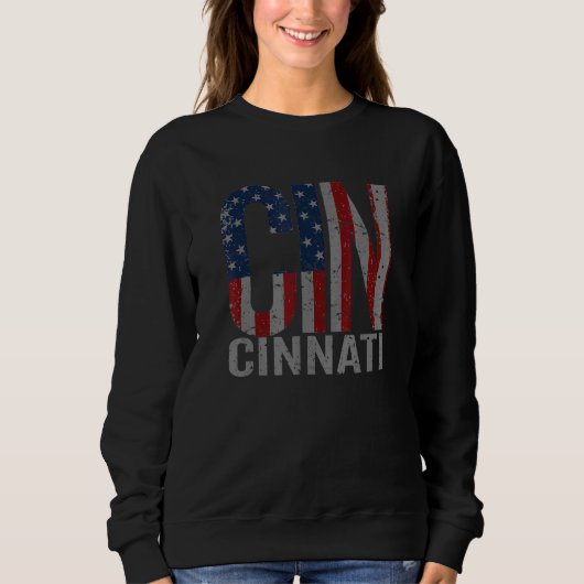 Sweatshirt Cincinnati Ohio Patriots Memorial Day Usa Flag Cin (Devant)