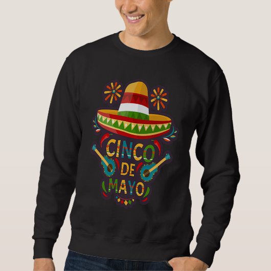 Sweatshirt Cinco De Mayo Burritos  Mexico Tacos and Avocado   (Devant)