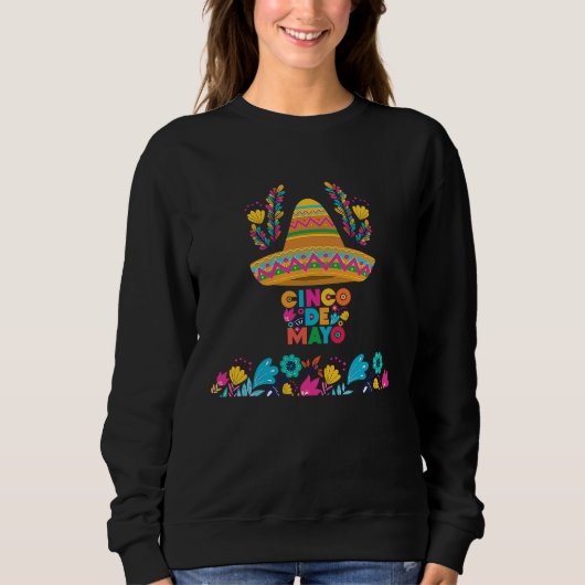 Sweatshirt Cinco De Mayo Burritos  Mexico Tacos and Avocado (Devant)