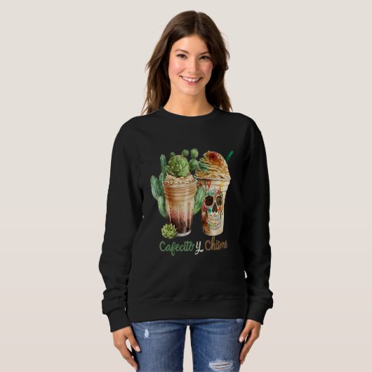 Sweatshirt Cinco De Mayo Coffee Cup Latte Mexican Fiesta (Devant entier)