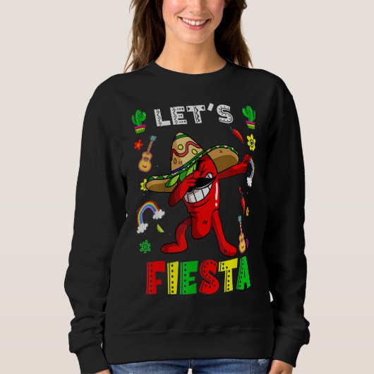 Sweatshirt Cinco De Mayo Party Lets Fiesta Mexicaine Dabbing (Devant)