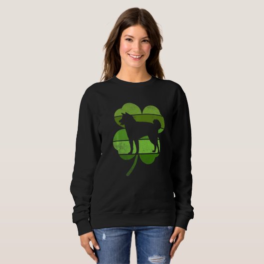 Sweatshirt Circular Akita Irish Shamrock Dog St Patrick's Day (Devant entier)