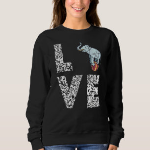 Sweatshirt Cirque Elephant Ball Balancing Love Leopard Carniv