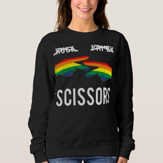Sweatshirt Ciseaux de papier rock Lesbian Pride Rainbow Lgbt (Devant)