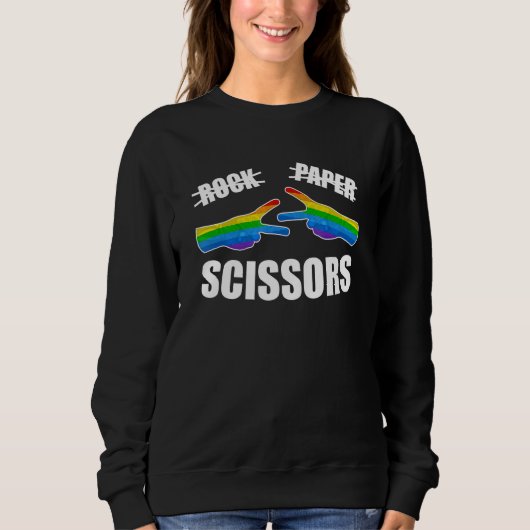 Sweatshirt Ciseaux Papier Rocher Lgbt Q Gay pride Fier Ally R (Devant)