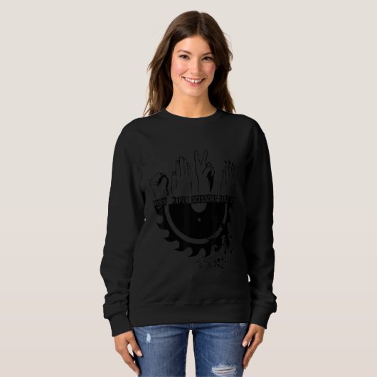 Sweatshirt Ciseaux Papier Rocher Table Vue Carpenter jeu de p (Devant entier)