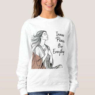 Sweatshirt Citation de méditation minimale "Paix intérieure a