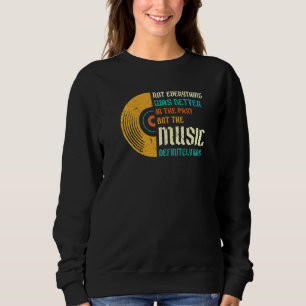 Sweatshirt Citation de musique rétro années 70 disque vinyle