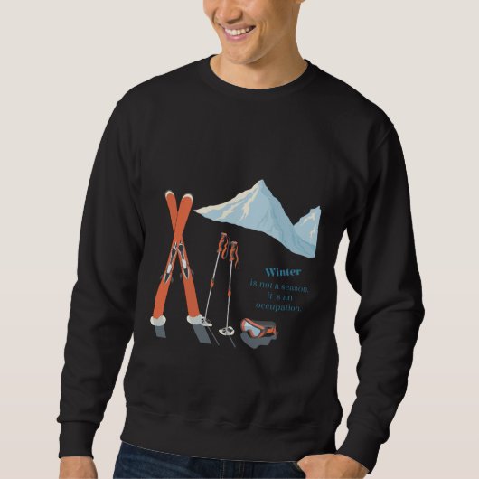 Sweatshirt Citation de ski d'hiver – Conception d'aventure en (Devant)