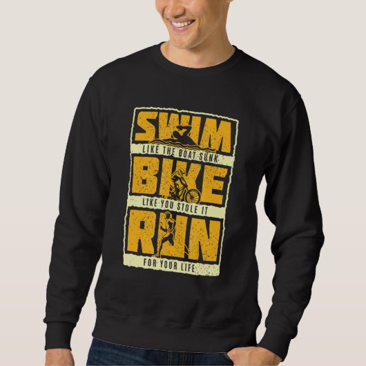 Sweatshirt Citation De Triathlon Pour Un Triathlète (Devant)