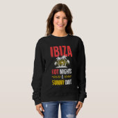 Sweatshirt Citation de vacances de fête des nuits d'Ibiza (Devant entier)