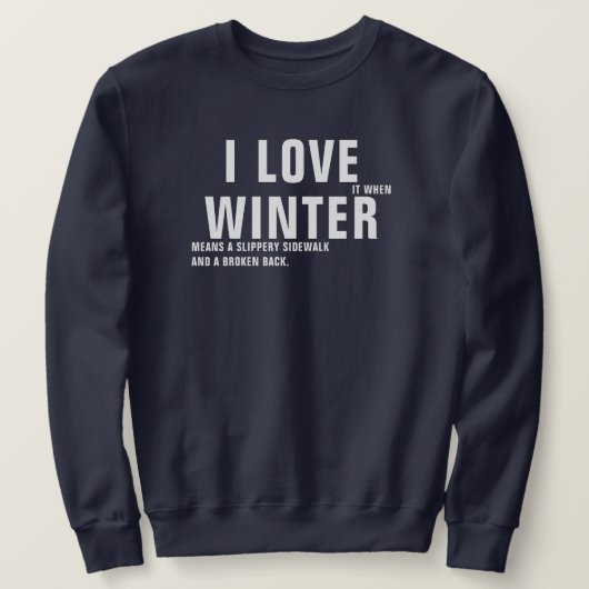 Sweatshirt Citation d'hiver drôle Homme Marine Blue Sweater (Design devant)