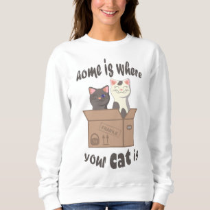 Sweatshirt Citation drôle Accueil est où est votre chat