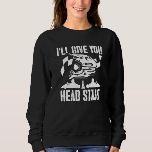 Sweatshirt Citation drôle de course de kart - Enthousiaste de (Devant)