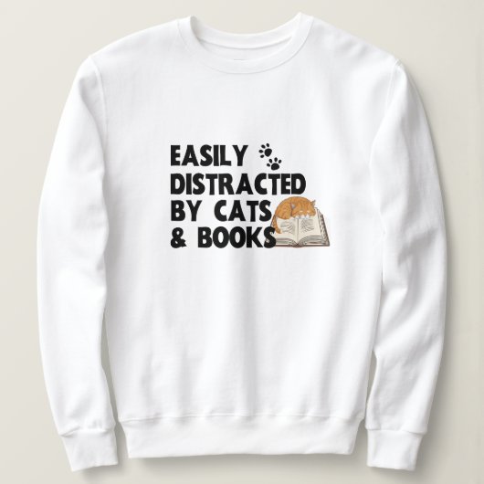 Sweatshirt Citations de chats de distraction | Livres amusant (Design devant)