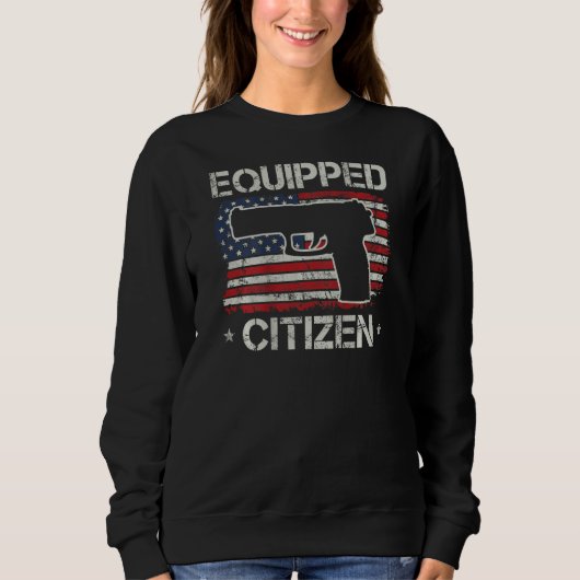 Sweatshirt Citizen équipé - USA Pistol Flag 2e Amendement ( (Devant)