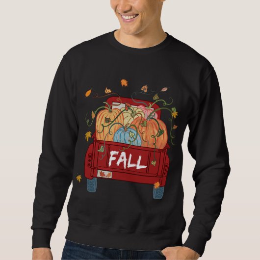 Sweatshirt Citrouille Camion Rouge Automne Automne Automne Jo (Devant)