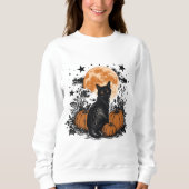 Sweatshirt Citrouille Chat Noir Halloween (Devant)