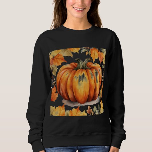 Sweatshirt Citrouille confortable pour automne & H (Devant)