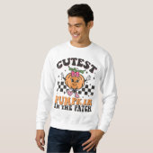 Sweatshirt Citrouille Cutest Dans Le Patch Drôle Halloween Me (Devant entier)
