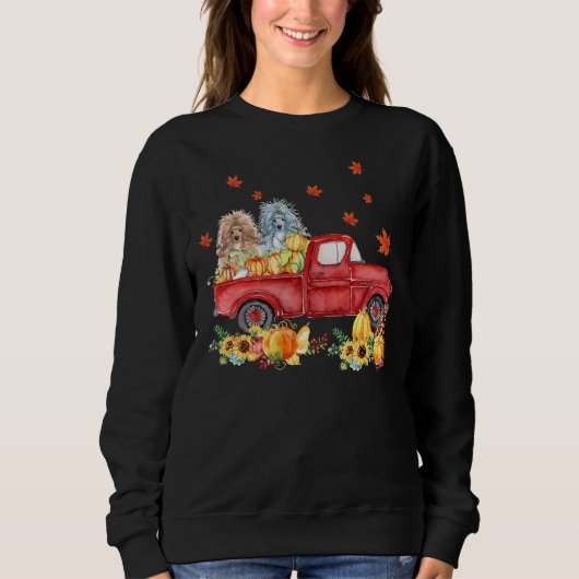 Sweatshirt Citrouille de caniche standard Camion Leaf de chut (Devant)