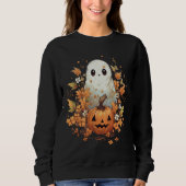 Sweatshirt Citrouille de fantôme Éffrayant Halloween (Devant)