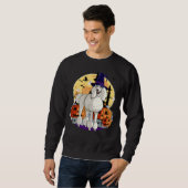 Sweatshirt Citrouille de sorcière Halloween caniche standard (Devant entier)