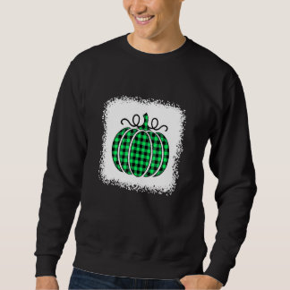 Sweatshirt Citrouille d'Halloween Bleached Green et Black Buf