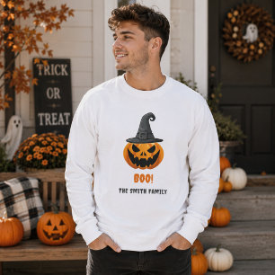 Sweatshirt Citrouille d'Halloween “BOO!” – Nom personnalisé
