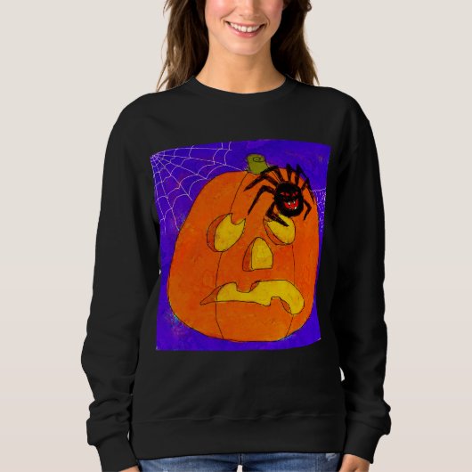 Sweatshirt Citrouille et araignée Art Abstrait d'Halloween (Devant)