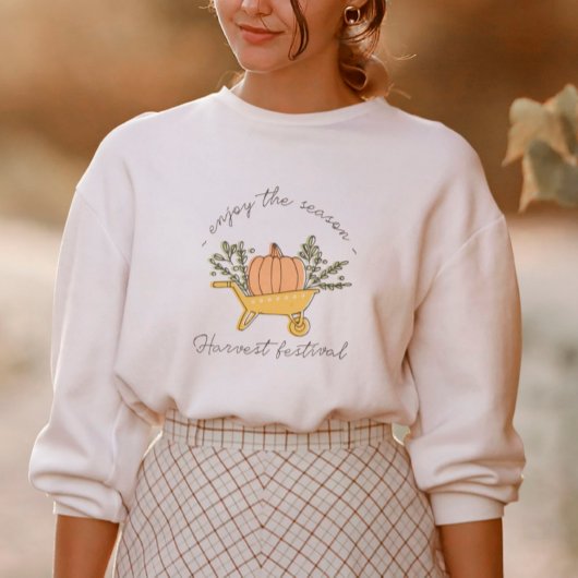 Sweatshirt citrouille et feuilles automnales
