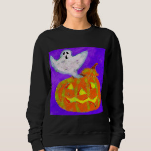Sweatshirt Citrouille fantôme Art d'Halloween Abstrait à port