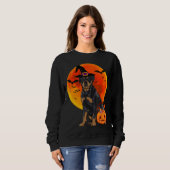 Sweatshirt Citrouille Halloween Rottweiler Jack-o'-lantern (Devant entier)