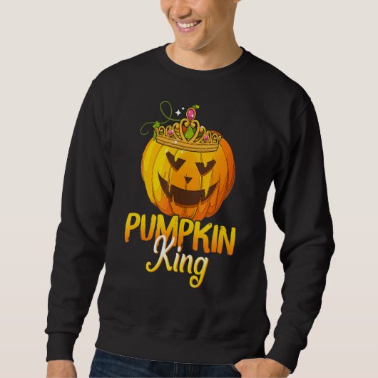 Sweatshirt Citrouille King Funny Costume d'Halloween (Devant)
