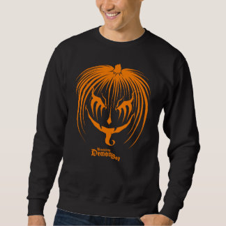 Sweatshirt Citrouille Orange Halloween Tête de Citrouille Dem