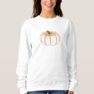 Sweatshirt Citrouille rose et or