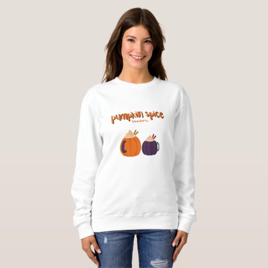 Sweatshirt Citrouille Spice Boissons citrouille mignon pour a (Devant entier)