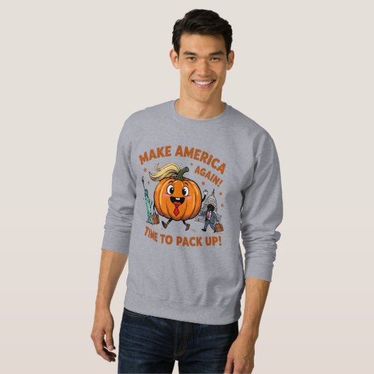 Sweatshirt Citrouille Trumpkin à double face - Rendre l'Améri (Devant entier)