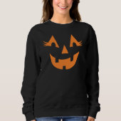 Sweatshirt Citrouille Visage Jack O Lantern Féminin Halloween (Devant)