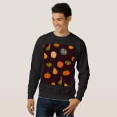 Sweatshirt Citrouilles colorés : Élégance d'automne foncé. (Devant entier)