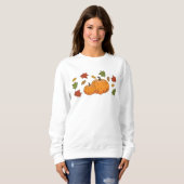 Sweatshirt Citrouilles Oranges Et Feuilles D'Automne (Devant entier)