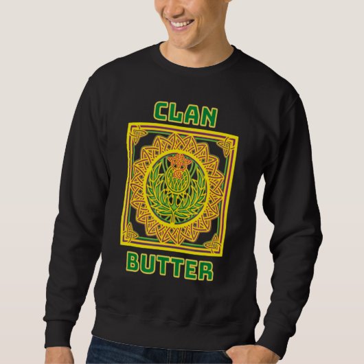 Sweatshirt Clan Butter Scottish Celtic Thistle (Devant)