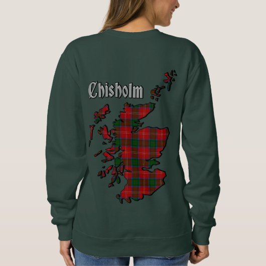 Sweatshirt Clan Chisholm Badge & Tartan avec devise Femmes (Dos)
