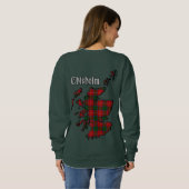 Sweatshirt Clan Chisholm Badge & Tartan avec devise Femmes (Dos entier)