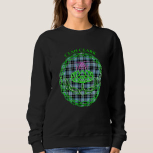 Sweatshirt Clan Clark Scottish Tartan Celtic Thistle