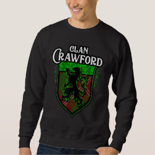 Sweatshirt Clan Crawford Nom de famille Scottish Tartan Lion