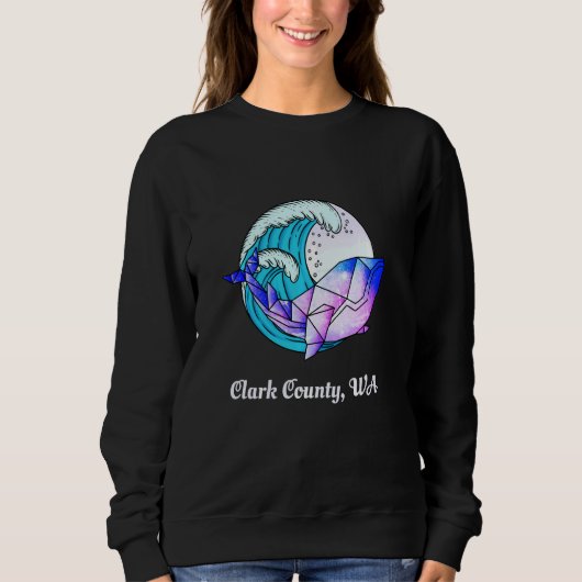 Sweatshirt Clark Comté Wa Peinture Japonaise Géométrique Orca (Devant)